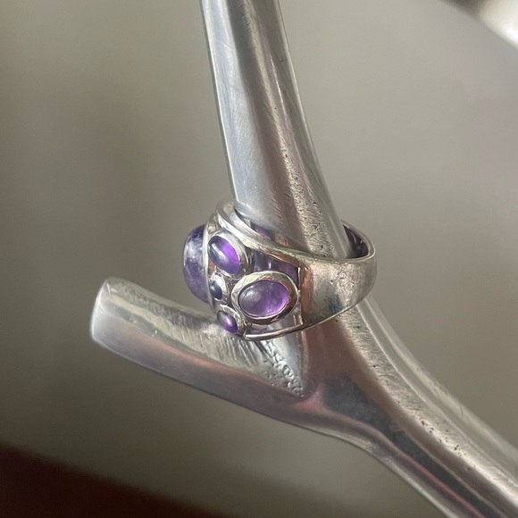 Sterling silver and amethyst ring - Picture 5 of 5